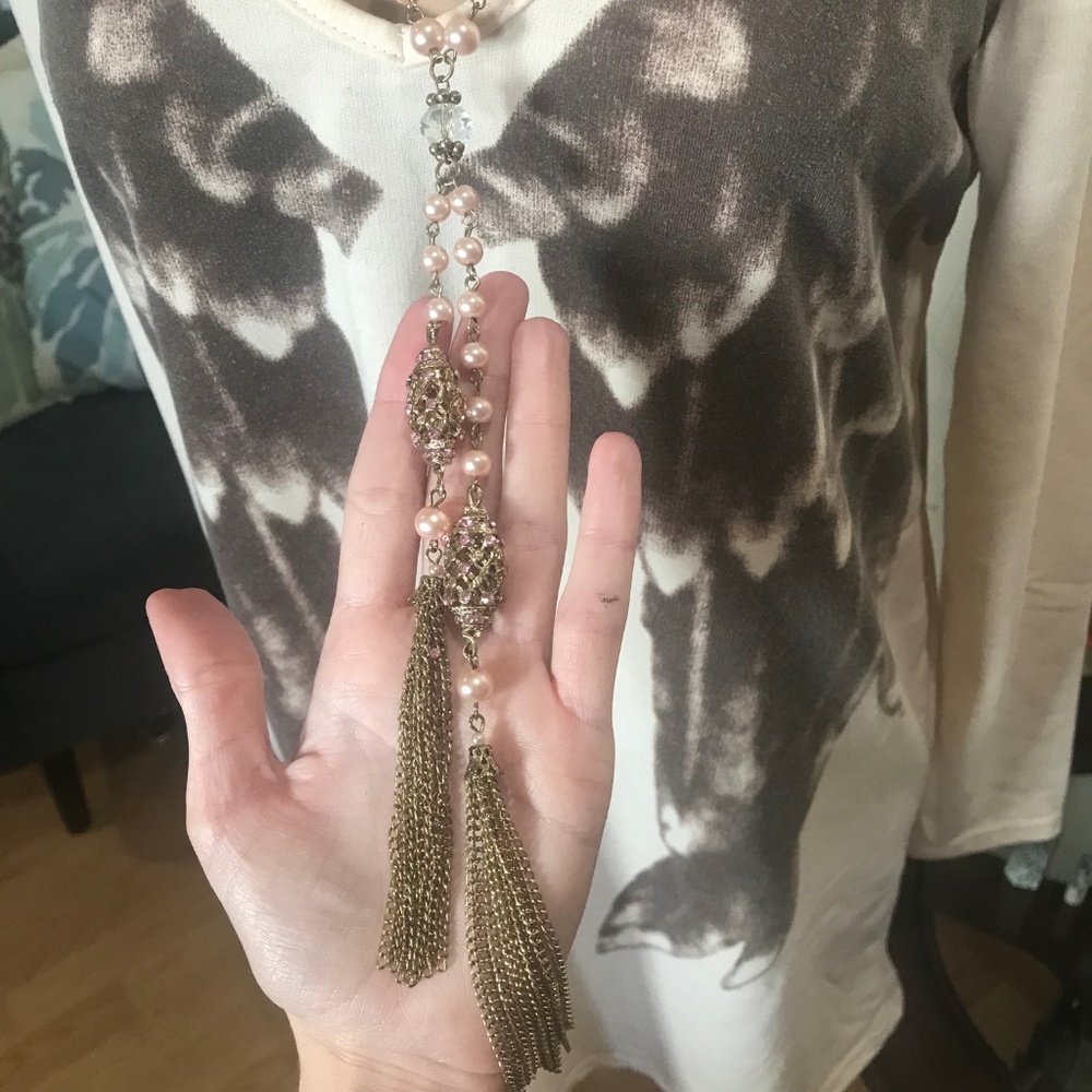 Pink Pearl w/ Crystal beading Necklace